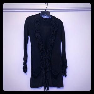 🔥SOLD🔥 INC Dark Gray ruffles cardigan.